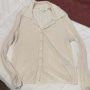 Banana Republic Cream V-Neck Sweater